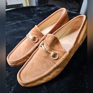 Gucci Jordaan Suede Horsebit Loafer Size 10.5